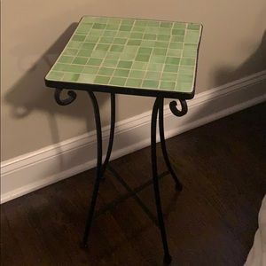 Green mosaic side table/garden table.
